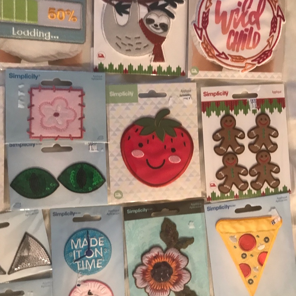 Lot 50 simplicity Assorted Iron-On Patches – Multicolor Decorative Appliqués - Picture 3 of 9